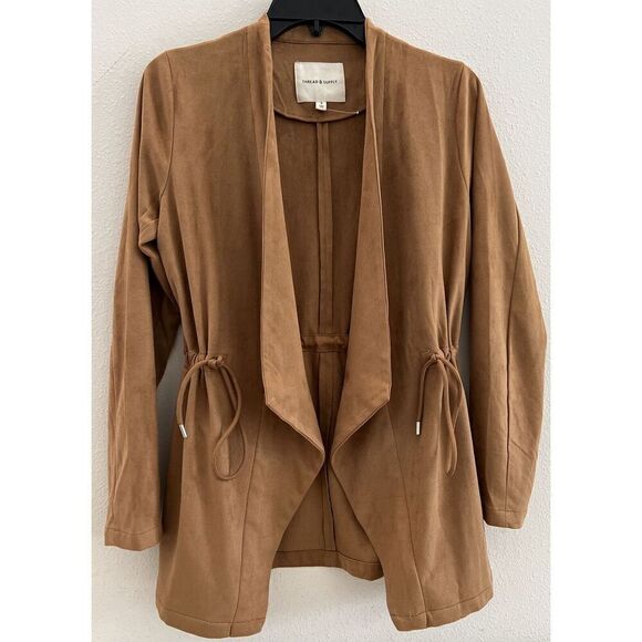 Thread & Supply Women Sz Small Malva Camel Brown Microsuede jacket - Picture 4 of 9